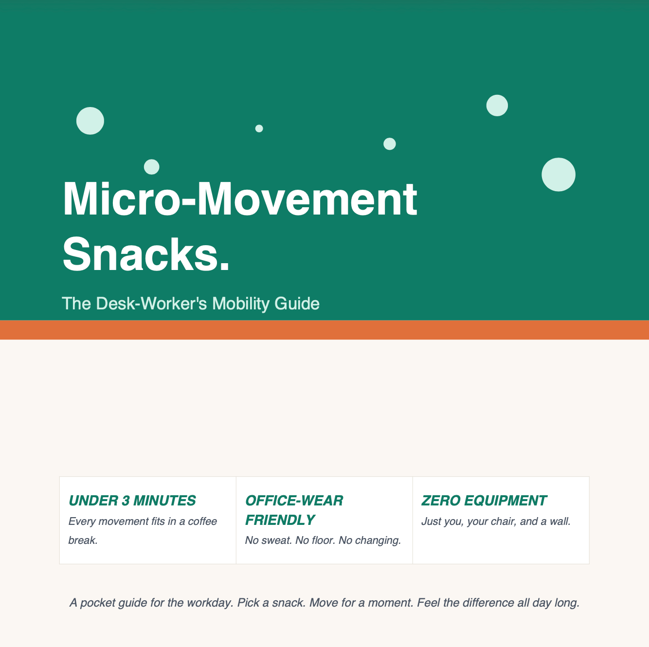 Micro-Movement Snacks: The Desk-Worker's Mobility Guide