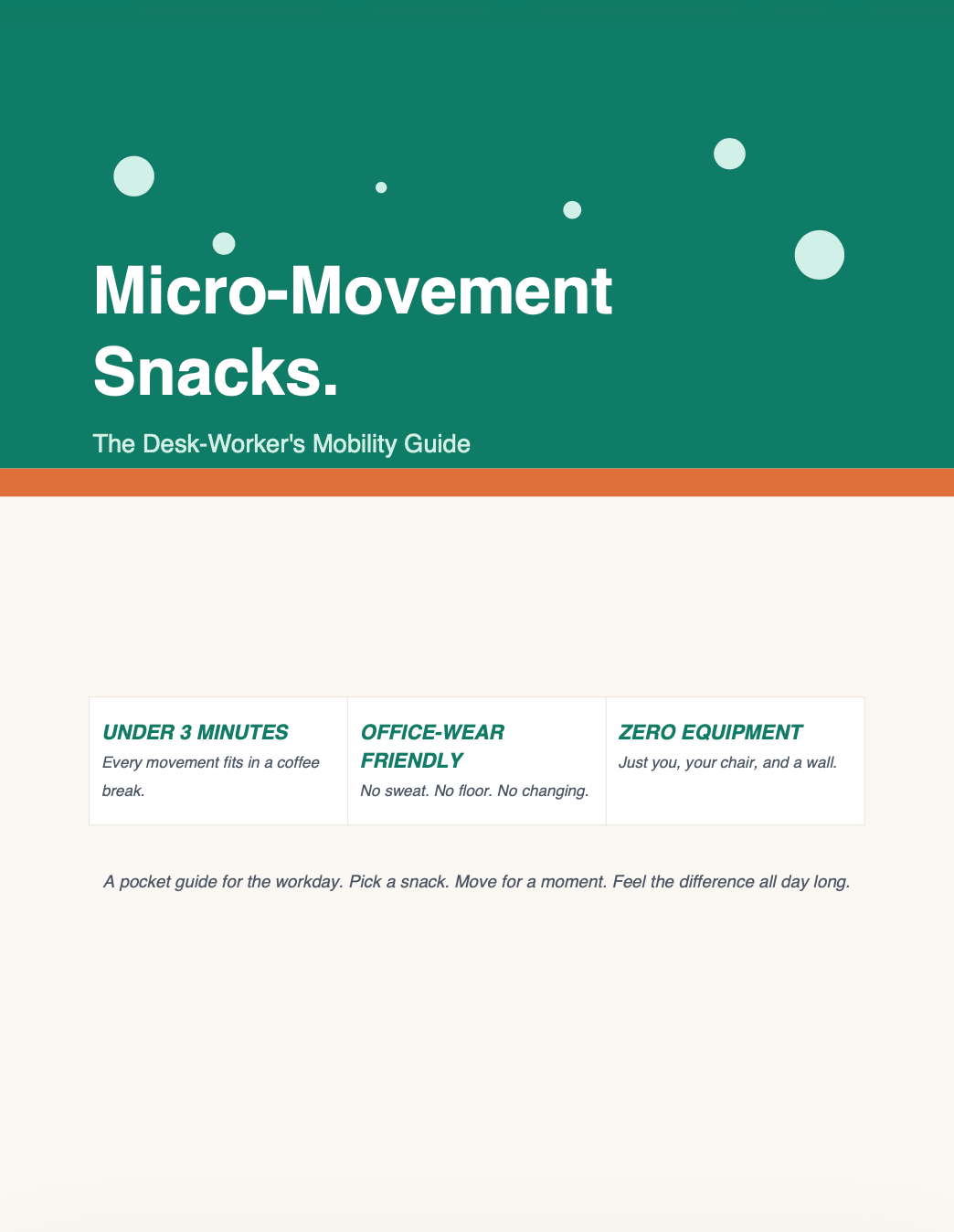 Micro-Movement Snacks: The Desk-Worker's Mobility Guide